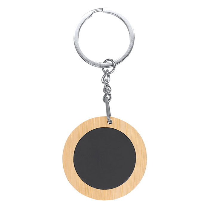 Mirage Round Bamboo Keyring - Custom Promotional Product