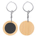 Mirage Round Bamboo Keyring - Custom Promotional Product
