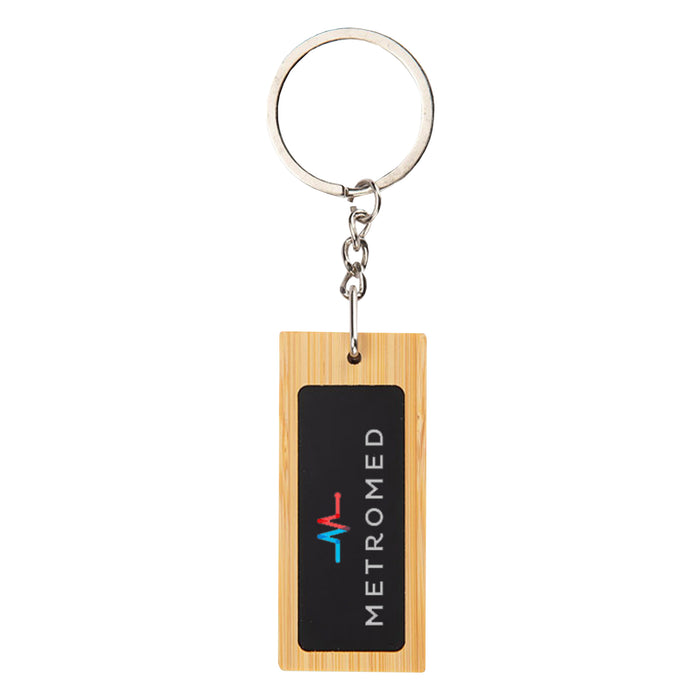 Mirage Rectangular Bamboo Keyring - Custom Promotional Product