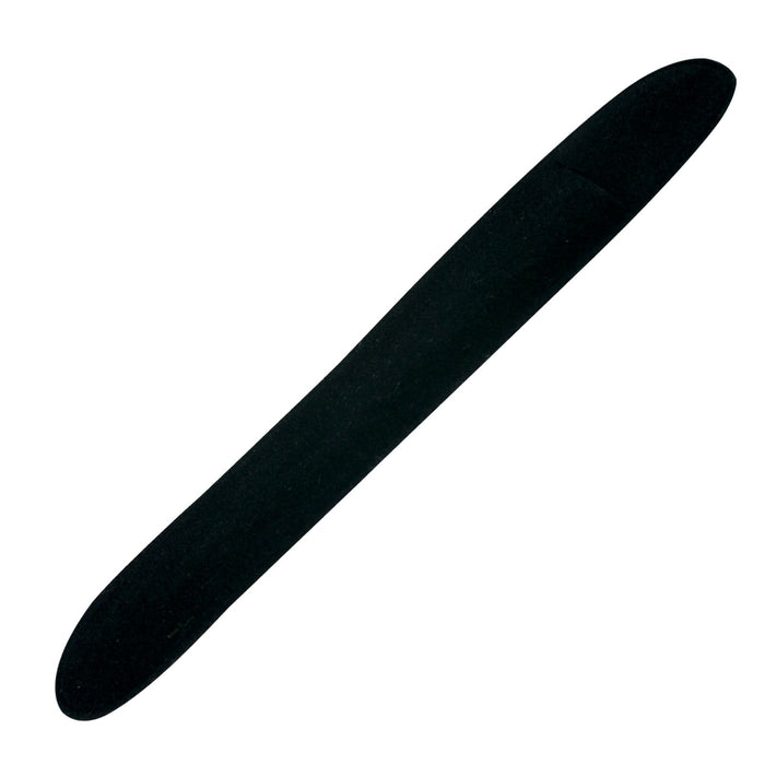 Stingray Pen - A black plastic pen designed with a sleek, elongated shape, suitable for writing.