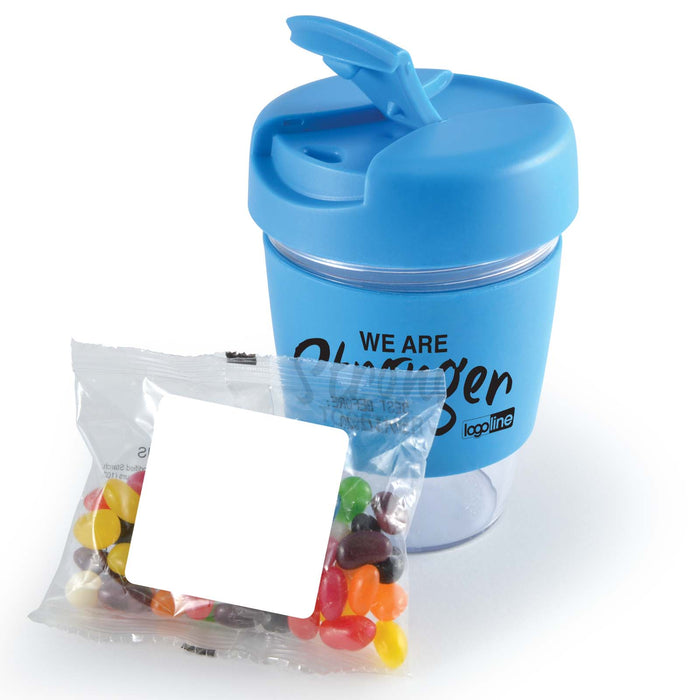 Kick Coffee Cup with Jelly Beans - Custom Promotional Product