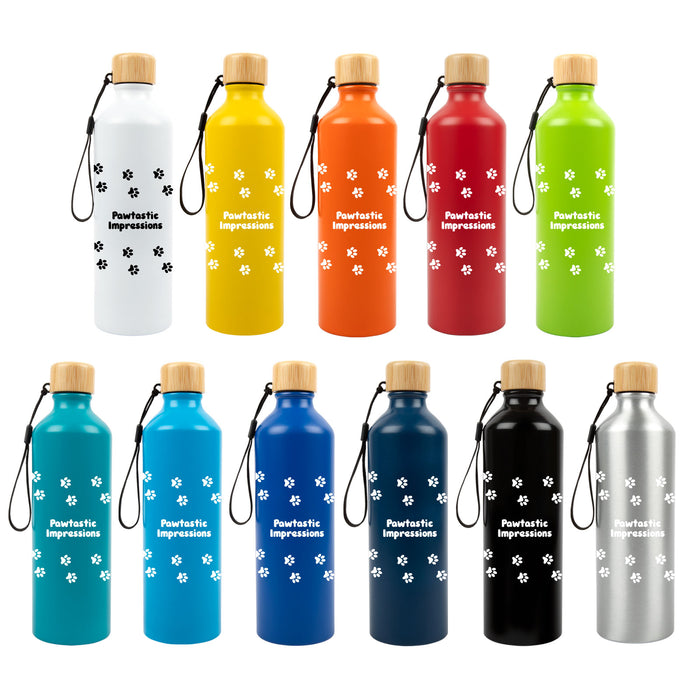 Gelato Aluminium Bottle with Bamboo Lid - Custom Promotional Product