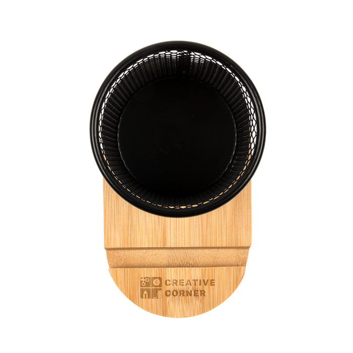 Bamboo Pen Tidy Phone Stand - Custom Promotional Product