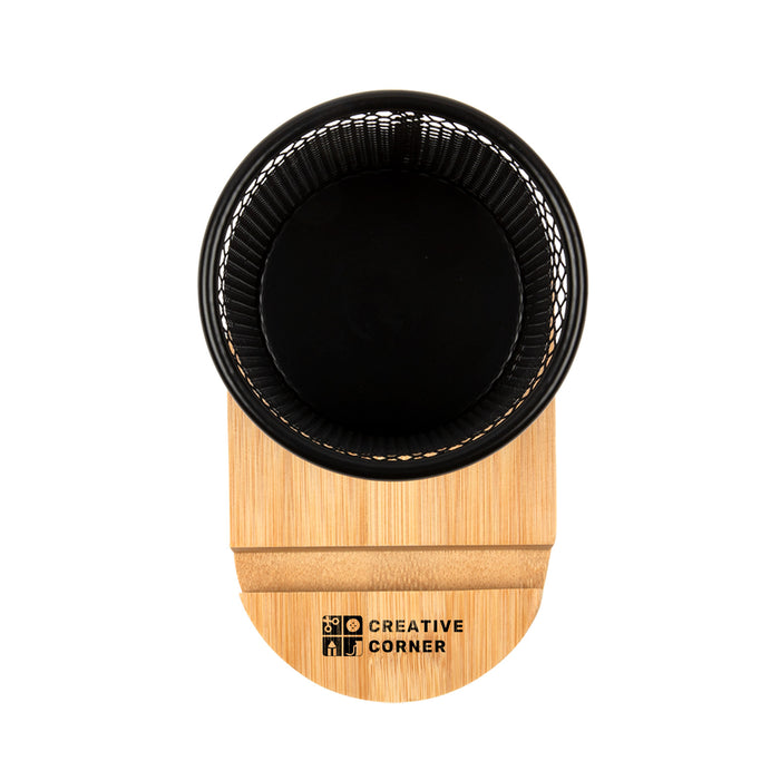 Bamboo Pen Tidy Phone Stand - Custom Promotional Product