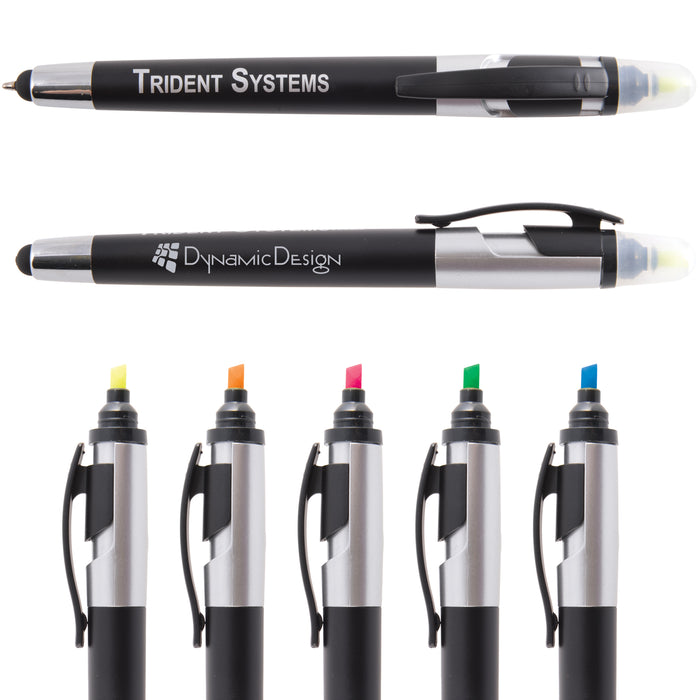 Trident Pen / Stylus Highlighter - Custom Promotional Product
