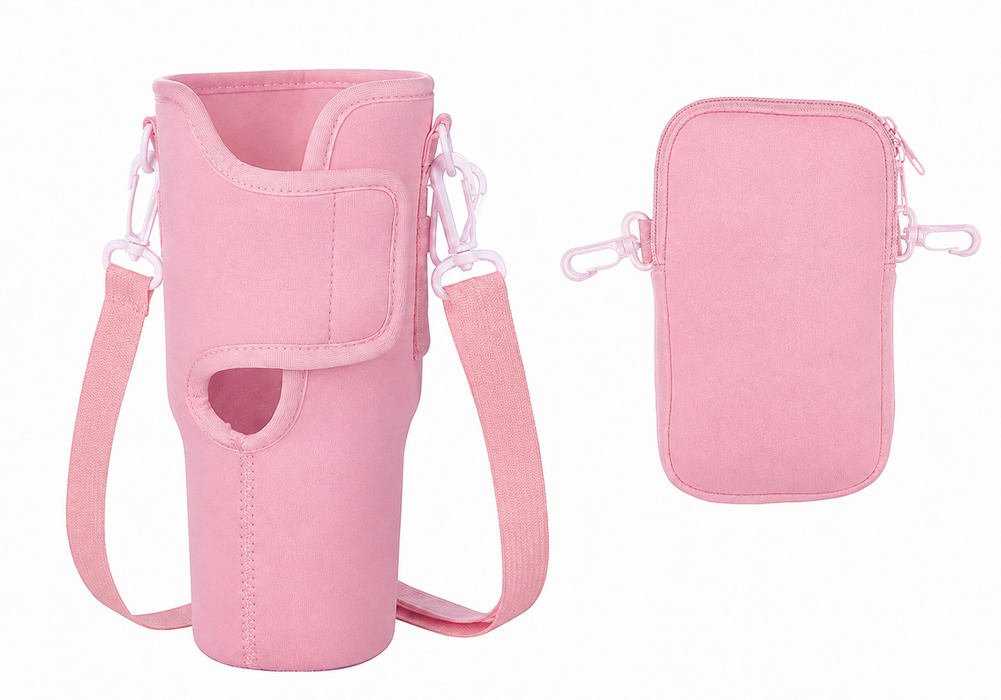 40 oz (1,180 ml) Tumbler Carrier Bag with Detachable Phone Pouch
