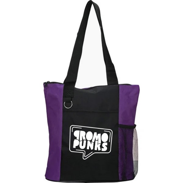 Zippered Tote Bag with Mesh Pocket