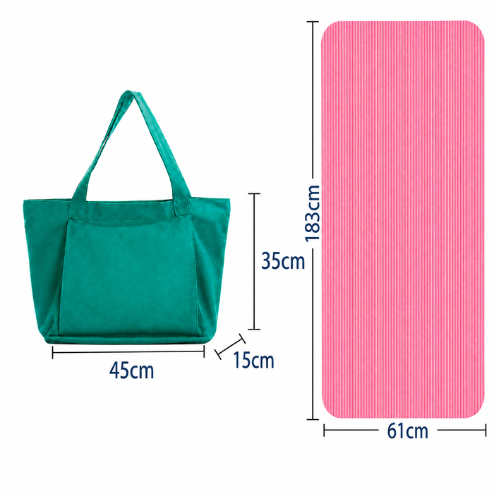 Premium Canvas Yoga Tote & Non-Slip Yoga Mat Set