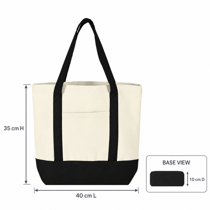 Canvas Tote Bag With Pockets