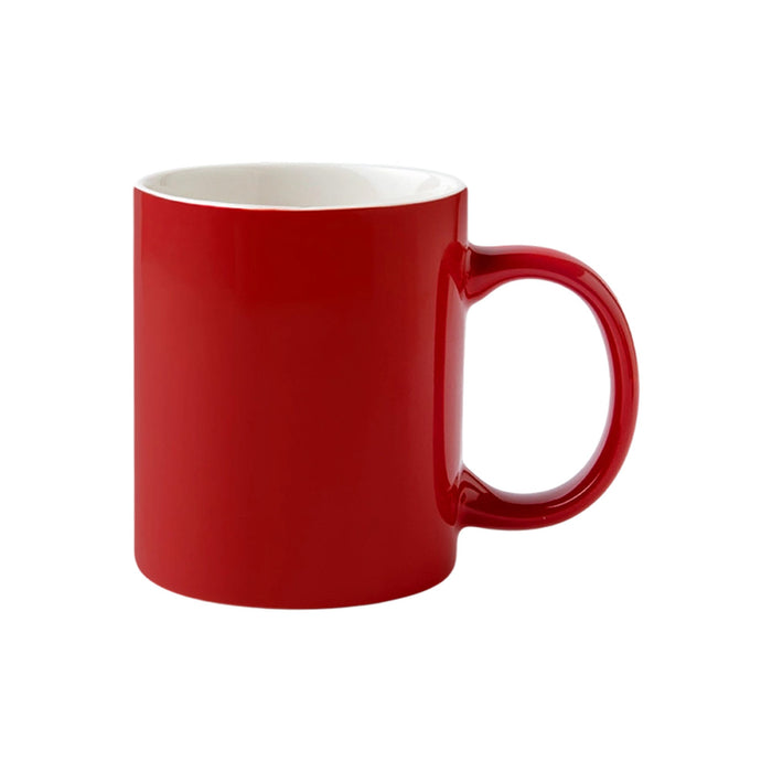 Laser Engraving Ceramic Mug - A red ceramic mug with a glossy finish and a sturdy handle, featuring a plain design.