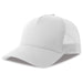 Rapper Cotton-S Organic/Recycled - A white trucker cap featuring a solid front panel and mesh sides, with a slight curve in the brim.