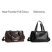 Carry-on Duffle Bag - A brown and a black duffle bag, both featuring branding, with adjustable straps and handles.