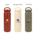350ML/500ML Double Wall Stainless Steel Drink Bottle with Handle - A drink bottle trio in red, cream, and olive green, featuring handles and various branding options.