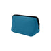 Neoprene Cosmetic Bag - A teal neoprene cosmetic bag with a black zipper, featuring a sleek, contoured design and visible stitching.
