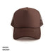 Polymesh Trucker Cap - A brown Polymesh Trucker Cap featuring a solid front and mesh sides, with a logo on the front.