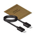 Brunswick PD 22.5W Retractable Cable Power Bank - 10000 mAh (Stock) - A black charging cable with USB-C connectors, accompanied by a brown user manual.