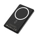 Bryan Ultra Thin 15W MagSafe Power Bank - 5000 mAh (Stock) - A black MagSafe power bank with a circular design on the surface and a logo, featuring a capacity of 5000 mAh.