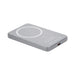 Apex Semi-Solid-State 22.5W MagSafe Wireless Power Bank - 5000 mAh (Stock) - A grey MagSafe wireless power bank with a circular charging area and a USB-C port. It has a branding logo.