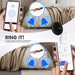 MiTag Duo Global Tracking Tag with PU Case (stock) - A black and white tracking tag is displayed with a smartphone, featuring icons of sound alerts and a location map.