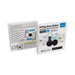 MiTag Duo Global Tracking Tag with PU Case (stock) - A black MiTag Duo Global Tracking Tag with PU case in packaging, featuring images of mobile app interfaces and a logo.
