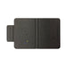 MiTag Duo Passport Holder with Global Tracking Tag - A grey passport holder with a textured finish, featuring a global tracking tag and indicator lights.