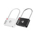 MiLock Duo Tag Luggage Lock - A white and black MiLock Duo Tag Luggage Lock with a flexible metal shackle and numeric combination dials.