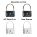 MiLock Duo Tag Luggage Lock - A set of four luggage locks in black and white, featuring combination dials and branding logos.