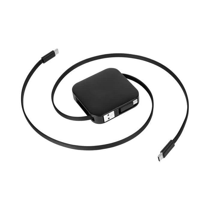 Avola Retractable Fast Charge Cable and Stand - Avola retractable fast charge cable and stand in black, featuring a sleek design with a built-in cable.