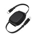 Paulo 100W Retractable Charging Data Cable - A black retractable charging data cable with USB-C connectors, featuring a compact design and a branding logo.