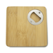 Square Bamboo Coaster - A square bamboo coaster featuring a circular bottle opener, showcasing natural wood texture.