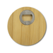 Round Bamboo Coaster - A round bamboo coaster featuring a metal bottle opener in the centre. The natural bamboo colour is prominent.