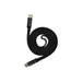 100W Magnetic Flat Braided Charging Cable - A black braided charging cable with USB connectors at both ends, coiled in a spiral shape.