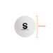 Lacrosse Ball - A white lacrosse ball with a logo, measuring 63.4mm in diameter, displayed against a plain background.