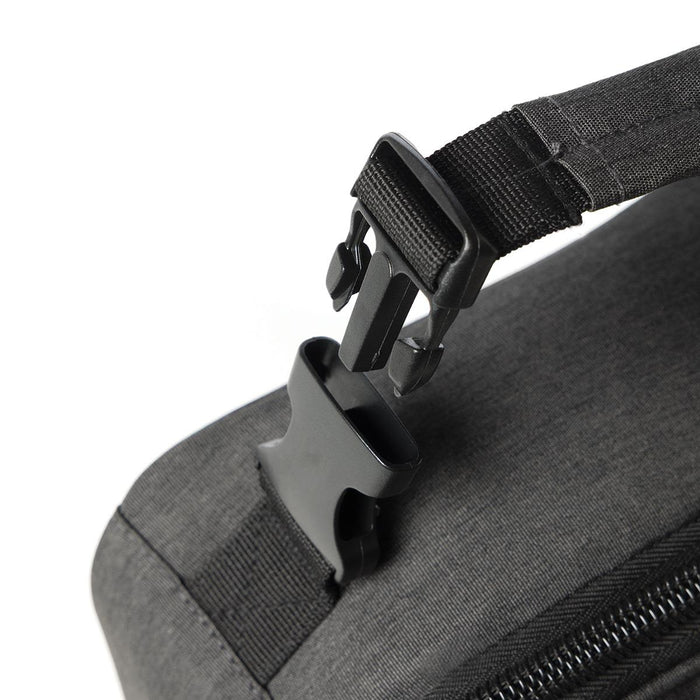 Super Duty 6 - In Pack Cooler - A grey cooler bag with a prominent black buckle strap attachment. It features a simple, minimalist design.