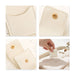 Mini Synthetic Leather Jewellery Bag - A mini synthetic leather jewellery bag in cream colour, featuring gold snap closures and interior compartments.