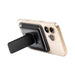 Wally Stand - A phone with a black Wally Stand attached to its back, featuring a flat, extendable grip.