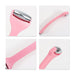 Ice Massager Roller Double Head - A pink ice massager roller with double heads and a textured handle. Chrome accents are visible on both ends.