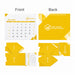 Desk Calendar With Organizer - A desk calendar with an organiser, featuring a yellow design, monthly calendar on the front and an organised back.