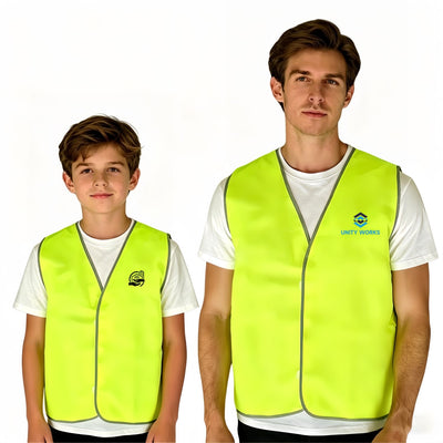 Hi-Vis Reflective Trim Velcro Placket Safety Vest