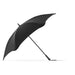BLUNT Exec Umbrella - A black umbrella with a curved canopy and a sleek handle, featuring a logo on the canopy.