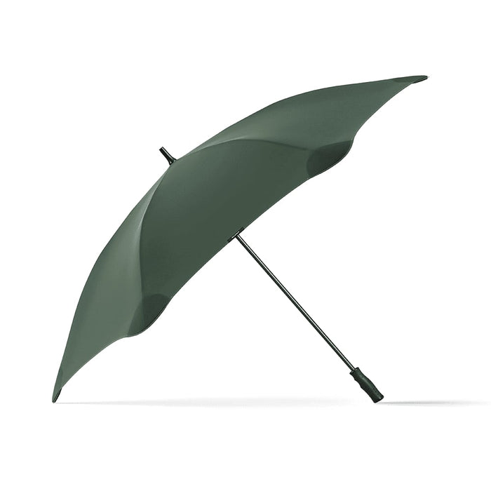 BLUNT Sport Umbrella - A green sport umbrella with a sleek design and a black handle, featuring a branding logo.