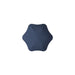 BLUNT Neo Umbrella - A navy blue umbrella with a unique star-shaped design, featuring a central opening and a logo.