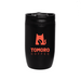 The Roamer 300ml Vacuum Cup - A drink bottle featuring a black vacuum cup with a cat logo in red. It has a secure lid for easy drinking.