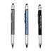 The Balance Pen - Three pens in grey, blue, and black with a silver grip and a logo on each.