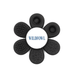 The Spinzy - A black flower-shaped product with textured petals and a central logo. It features various raised patterns on each petal.