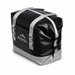 Premium 17L Foldable Cooler - A black and grey 17L foldable cooler with adjustable straps and a logo on the side.