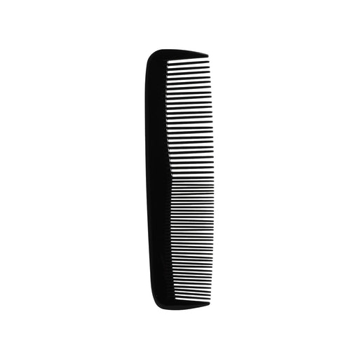 Custom Blended-Tooth Comb - A black, custom blended-tooth comb with fine and wide teeth, featuring a sleek design.