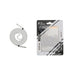 100W Magnetic Flat Braided Charging Cable - A silver braided charging cable in a packaged box, designed for USB-C and Lightning connections.