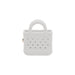 Mini EVA Holes Bag Clip - A white mini EVA bag clip with a textured finish and holes, featuring a small handle. It has a simple logo.