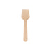 Pack of 100 Per Pack Disposable Birch Spoons/Forks (Small) - A small disposable birch fork in a light wooden colour, part of a pack of 100 utensils.